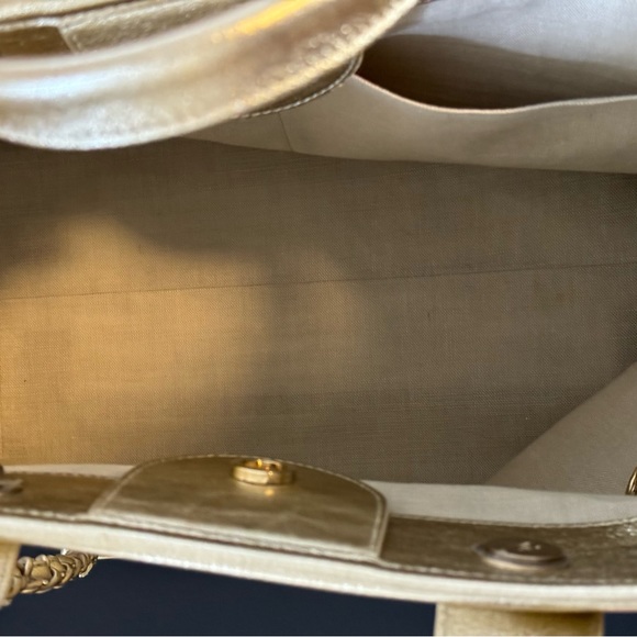 Limited Edition ! NWT Large Gold Calfskin Chanel Deauville Tote - Picture 9 of 15